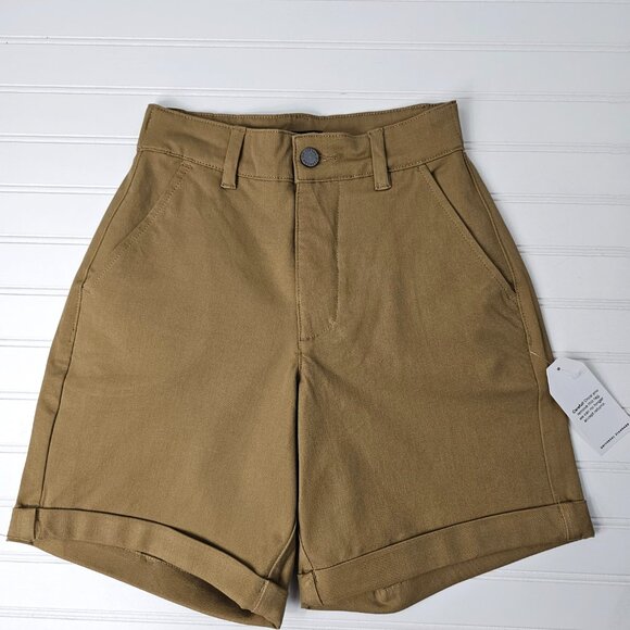 Universal Standard Women's Tan High Waisted Cuffed 4 Pocket Shorts Size XS NWT - Picture 2 of 15